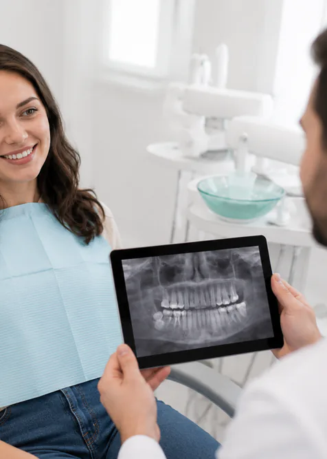 woman smiling at xray